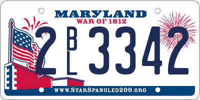 MD license plate 2BL3342