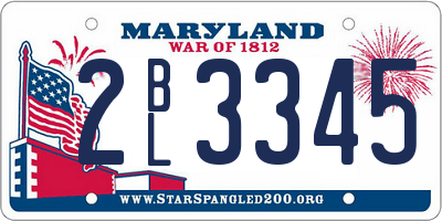 MD license plate 2BL3345