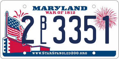 MD license plate 2BL3351