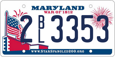 MD license plate 2BL3353