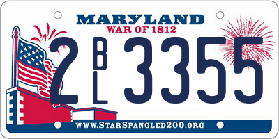 MD license plate 2BL3355