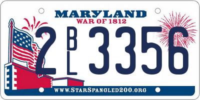 MD license plate 2BL3356