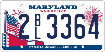 MD license plate 2BL3364