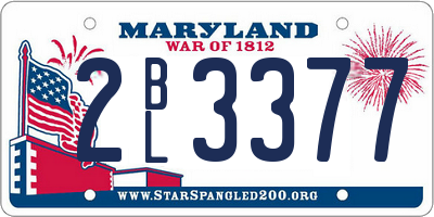 MD license plate 2BL3377