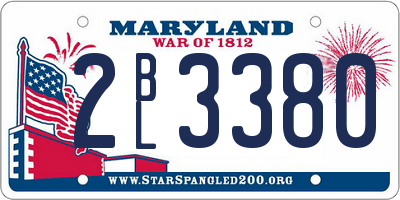 MD license plate 2BL3380