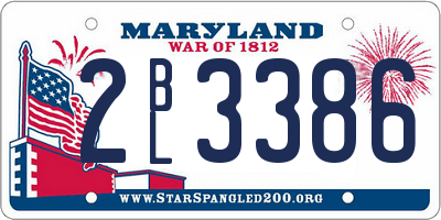 MD license plate 2BL3386