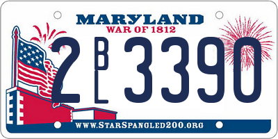 MD license plate 2BL3390