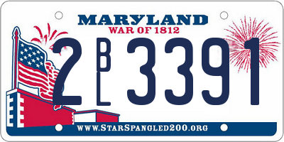 MD license plate 2BL3391