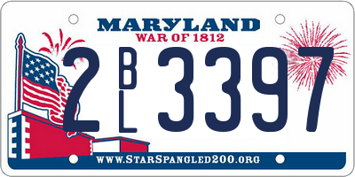MD license plate 2BL3397