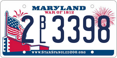 MD license plate 2BL3398