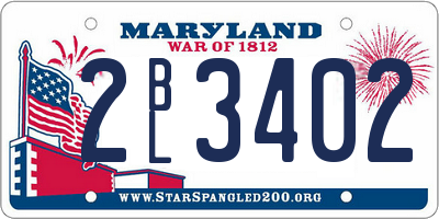 MD license plate 2BL3402