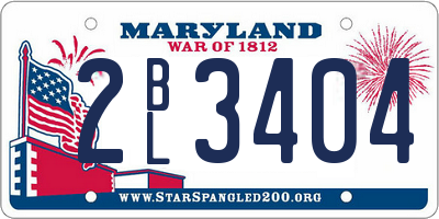 MD license plate 2BL3404
