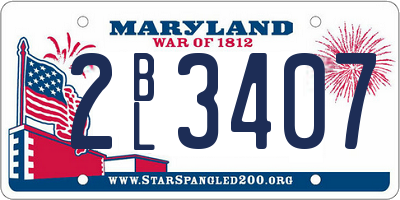 MD license plate 2BL3407
