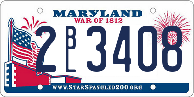 MD license plate 2BL3408