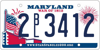 MD license plate 2BL3412