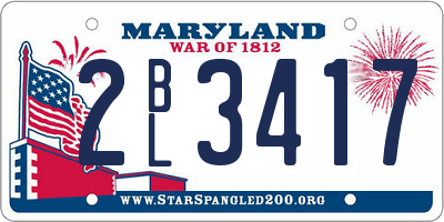 MD license plate 2BL3417