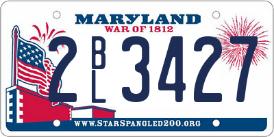 MD license plate 2BL3427