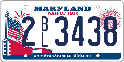 MD license plate 2BL3438