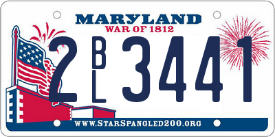 MD license plate 2BL3441
