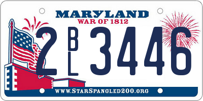 MD license plate 2BL3446