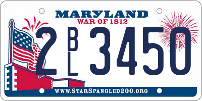 MD license plate 2BL3450