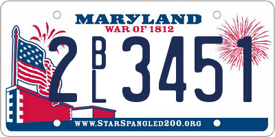 MD license plate 2BL3451