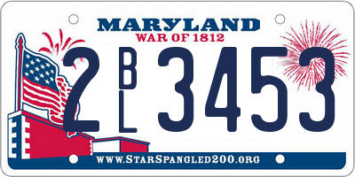 MD license plate 2BL3453