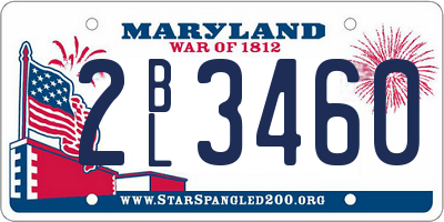 MD license plate 2BL3460