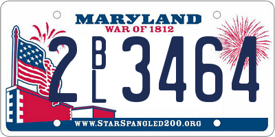 MD license plate 2BL3464