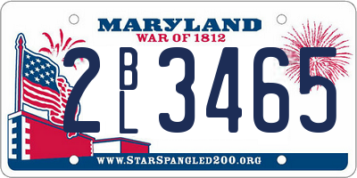 MD license plate 2BL3465