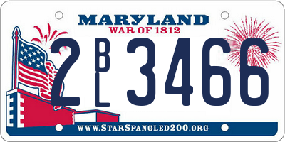 MD license plate 2BL3466