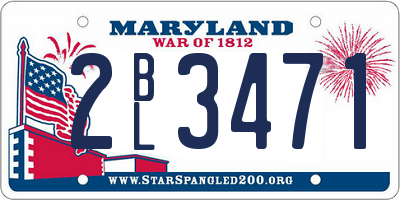 MD license plate 2BL3471