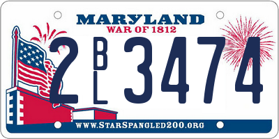 MD license plate 2BL3474