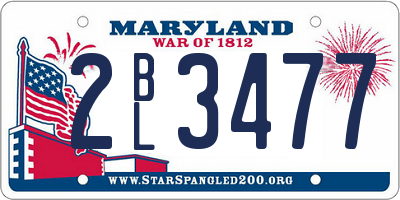 MD license plate 2BL3477