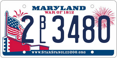 MD license plate 2BL3480
