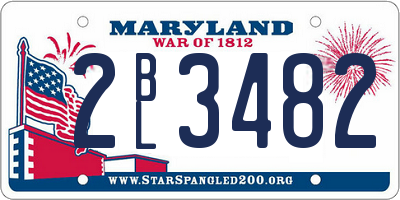MD license plate 2BL3482