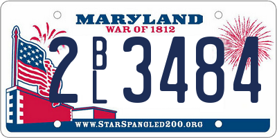 MD license plate 2BL3484