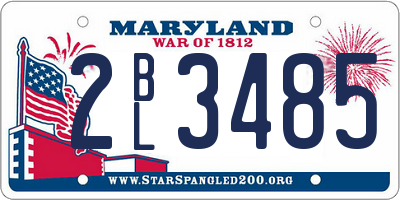 MD license plate 2BL3485