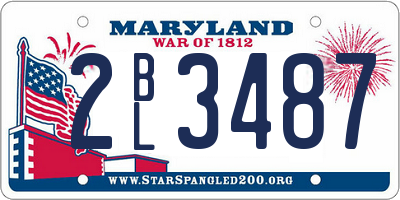 MD license plate 2BL3487