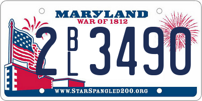 MD license plate 2BL3490
