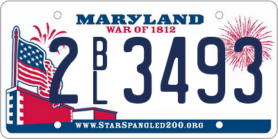 MD license plate 2BL3493