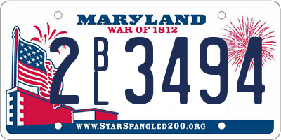 MD license plate 2BL3494