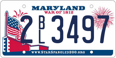 MD license plate 2BL3497