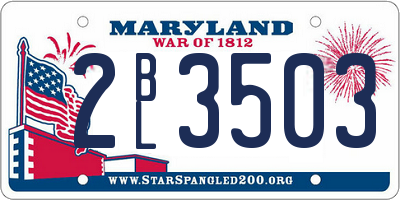 MD license plate 2BL3503