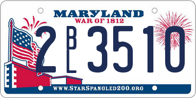 MD license plate 2BL3510