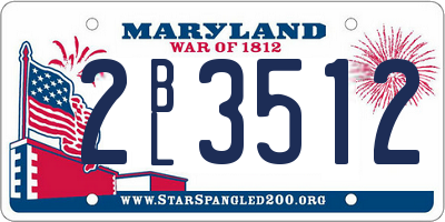 MD license plate 2BL3512