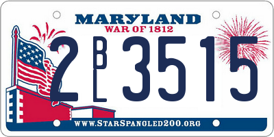 MD license plate 2BL3515
