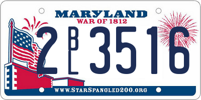 MD license plate 2BL3516