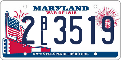 MD license plate 2BL3519