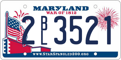 MD license plate 2BL3521